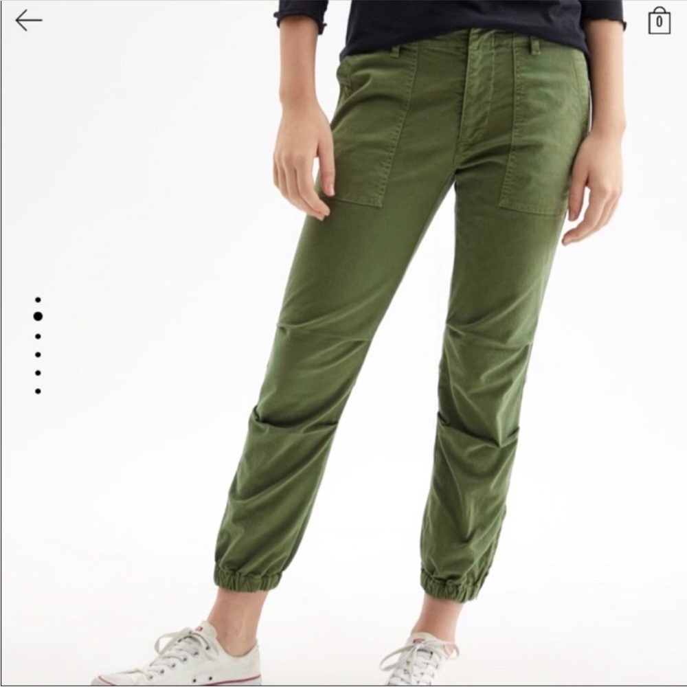 Nili Lotan Cropped French Military Pants cargo joggers Green size 2 80NL